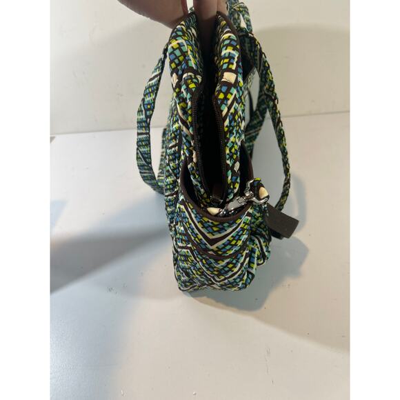 Vera Bradley Blue Green Rain Forest Geometric Large Stroll Around Baby Bag - Picture 6 of 6